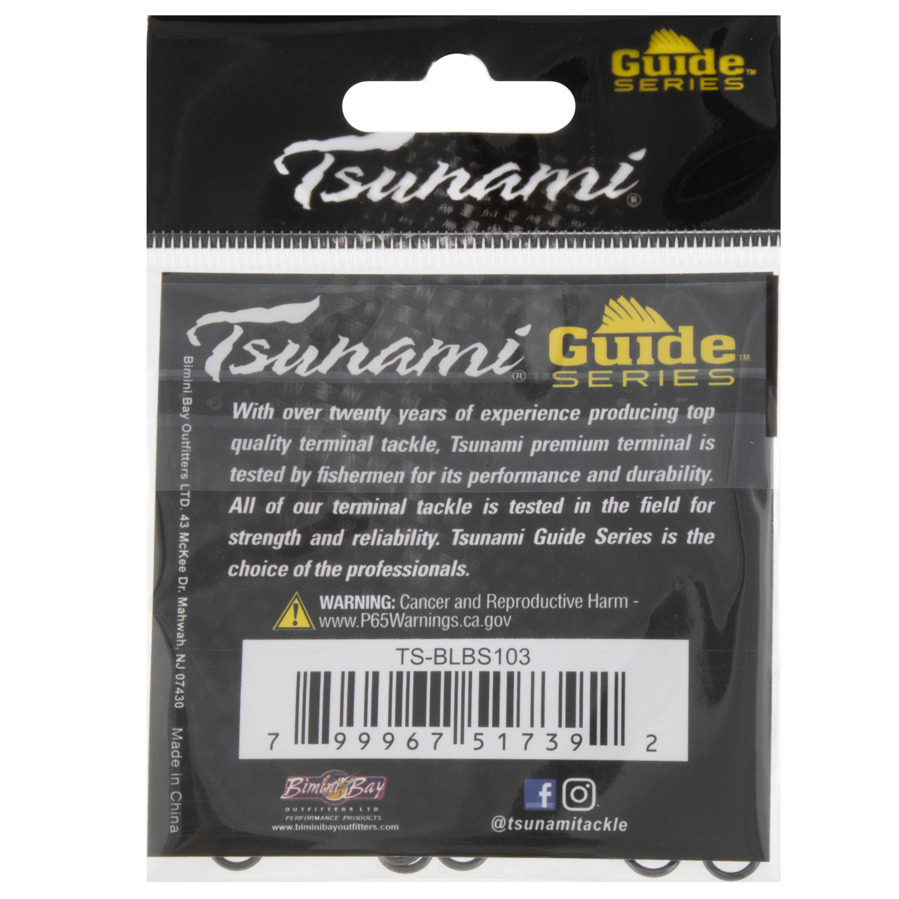 Tsunami Barrel Swivel, Size 3, Black, 10-Pack