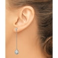 thumbnail image 3 of Sterling Silver Rhodium-Plated 7-8mm Fwc Grey Pearl Post Dangle Earrings Made In China qe15029, 3 of 5