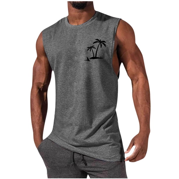 Hombres Sudadera Casual Cuello Redondo Tanque Deportivo sin Mangas