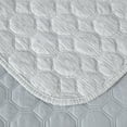 thumbnail image 4 of Chezmoi Collection Embossed Velvet Quilt Set King Size, Gray - Plush Lightweight Soft Octagon Stitched Velvet Bedding Set with 2 Pillow Shams for All Seasons with Washed Microfiber Reverse, 4 of 9