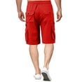 thumbnail image 7 of Outfmvch Cargo Pants For Men Mens Shorts Mens Summer Overalls Shorts Cotton Loose Plus Size Five Point Pants Multi Pocket Zipper Casual Shorts Long Johns For Men Red L, 7 of 7