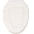 thumbnail image 5 of Home Weavers Allure Collection Toilet Lid Cover, 100% Cotton Soft Elastic Fit, Machine Washable, 18"x18", White, 5 of 11