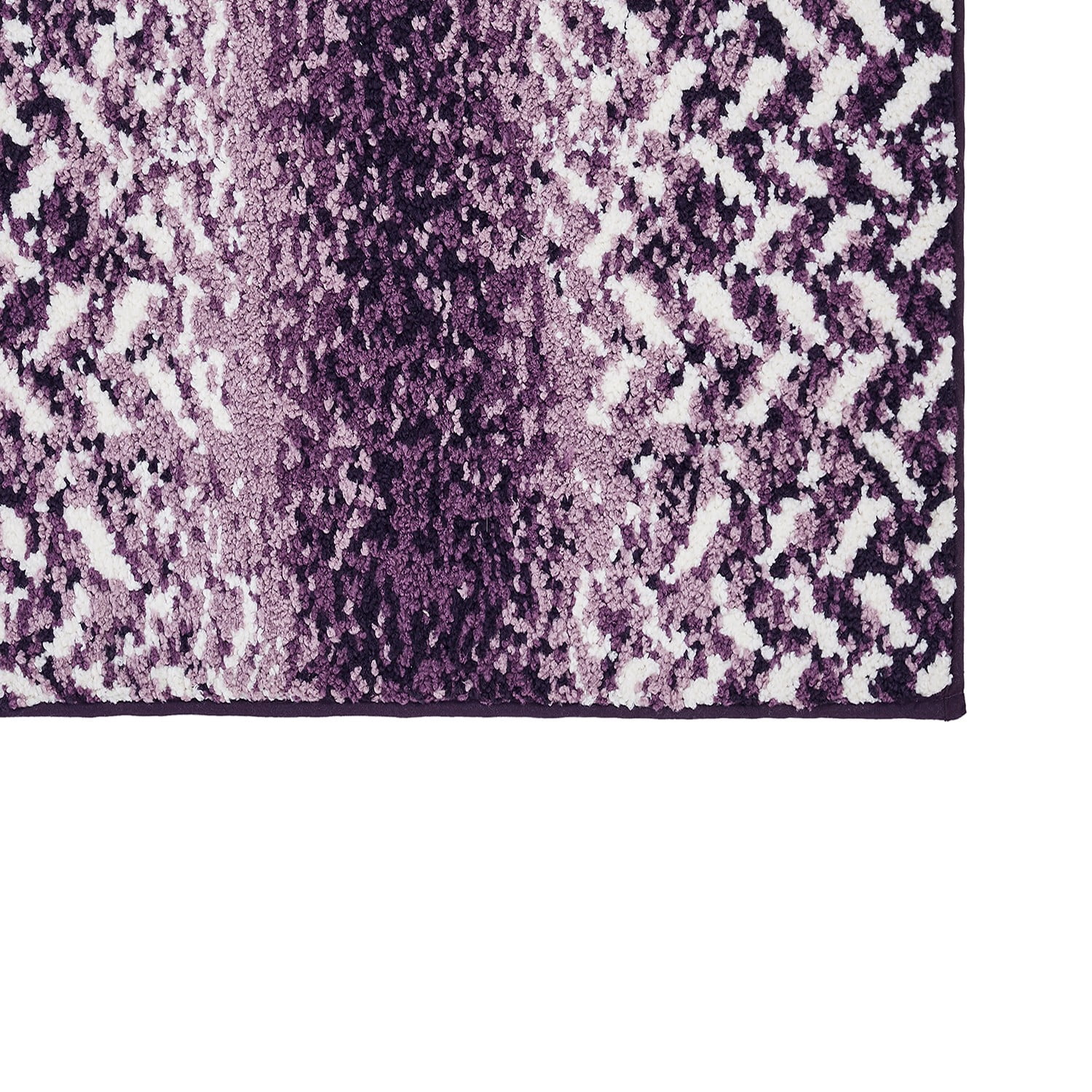 Better Trends Bath Rug Set 2 Piece Bath Mat Non Slip Micro Polyester Bathroom Floor Set, Shower, Tub, Casablanca Collection – (Purple)