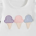 thumbnail image 4 of Kaprioy Toddler Baby Girl Little Girls Clothes Toddler Baby Girls Summer Clothes Smocked Short Sleeve T-Shirt Tops Ruffled Plaid Short Sets Cute Outfits 2Pcs, 4 of 6