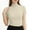 Beige, variant on Womens Short Sleeve Mock Neck Top Form Fitting Design Stretchy Fabric Casual Silhouette for Night Out Brown S