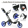 thumbnail image 2 of Goplus Folding Golf Push Cart W/Scoreboard Adjustable Handle Swivel Wheel Blue, 2 of 9
