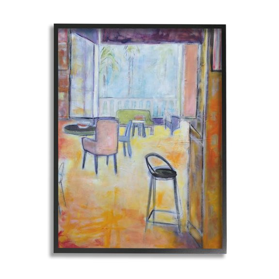 Stupell Indtries Tropical Lounge Open Room Furnished Interior Contemporary Painting,11 x 14,Design by Snne Marie