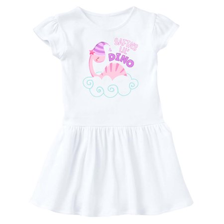 

Inktastic Safta s Lil Dino with Cute Pink Baby Dinosaur Gift Baby Girl Dress
