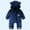 Navy, variant on Baby Boys Fleece Jumpsuits, Thermal Soft Long Sleeve Hooded Winter Rompers Navy Size 6-9 Months