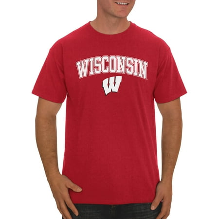 Wisconsin Badgers Ncaa Stripes - Russell NCAA Wisconsin Badgers Men's Classic Cotton T-Shirt