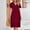Wine, variant on Summer Svings Clearance 2024! TAGOLD Womens Summer Dresses,Fashion Women Summer Round Neck Doll Dress Sold Color Sleevless Pleated Dress