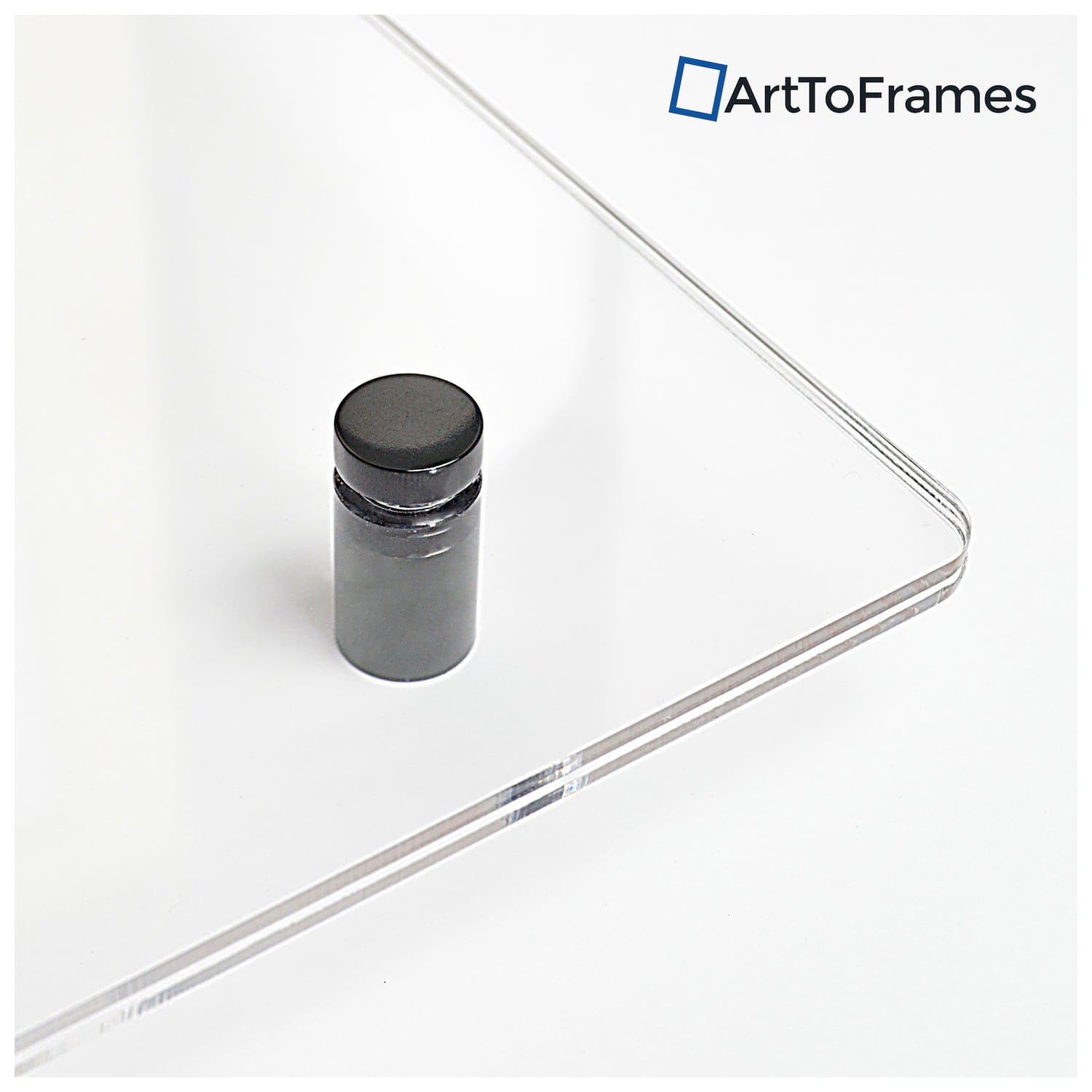 ArtToFrames Floating Acrylic Frame for Photos Up to 18x22 inches (Full Frame is 22x26) with Black Acrylic Standoff Hardware