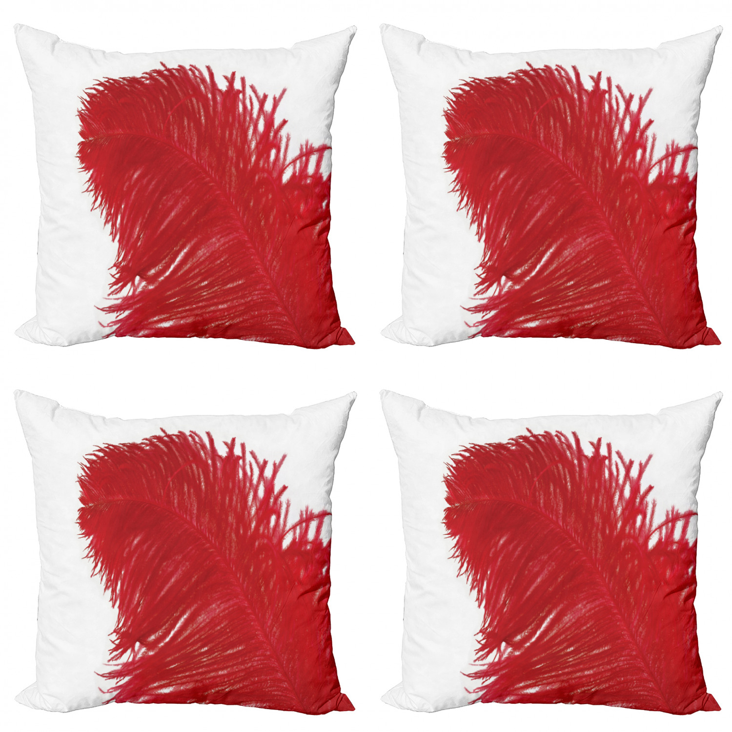 Feather Throw Pillow Cushion Case Pack of 4, Basic and Plain
