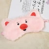 KABOER Women Girls Sweet Pink Color Plush Sleeping Eye Mask Cute Cartoon Pig Embroidered with Ears Stretchy Relax Cover Portable Eye Mask