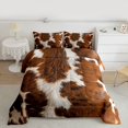 thumbnail image 2 of Homewish Retro Cattle Hide Bedding Comforter Set,Rustic Farmhouse Cabin Twin Comforter Sets,Beige Brown Bedding Set For Girls Boys,Ultra Soft Home Decor Reversible,2-Piece, 2 of 8