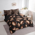 thumbnail image 2 of Castle Fairy Football Print Full Size Bedding Sets 7 Pieces, Ball Gamer Full Size Bed in a Bag, Black Brown White,Black Reversible, 2 of 7