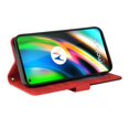 thumbnail image 4 of Étui pour Motorola Moto G9 Plus Portefeuille en Cuir Livre à Rabat Folio Support Vue Couverture - Rouge, 4 of 5