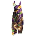 thumbnail image 4 of Dresfit Mardi Gras Jumpsuit Womens Patchwork Sleeveless Romper 2026 Adjustable Strap Wide Leg Carnival Overalls Loose Holiday Graphic Loungewear Dark Gray M, 4 of 4