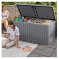 thumbnail image 6 of SONGMY 270 Gallon Outdoor Storage Deck Box with Divider, Double Wall Storage Box with Lockable Lid for Garden Tools, Pools Supplies (Gray), 6 of 7