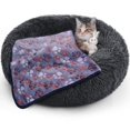 thumbnail image 1 of Cama para Perros, Cómoda Cama Redonda para Mascotas con Forma de Rosquilla para Perros y Gatos, Fondo Antideslizante, Lavable (Gris Oscuro, 70 x 70 cm), 1 of 7