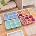 thumbnail image 2 of Wheat Straw Lunch Box, Lunch Box, Five-compartment Lunch Box, Tea Lunch Box with Lid, Fresh-keeping Snack Plate, Snack Snack Box, 5 squares - beige, 2 of 6