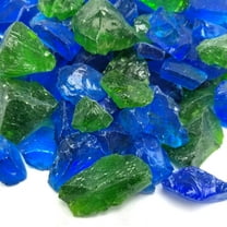 (5-Pound) Green & Blue Blend Multi-Purpose Premium Decor & Fire Glass Rock 1/4"-1/2" inch - for Use in Fire Features, Aquariums, Apothecary, Jars, Vase, Potted Plants, Fire Bowls, Etc. (Kelp Blend)