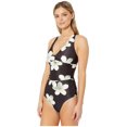 thumbnail image 2 of Women's Lauren Ralph Lauren LR0HQ09 Villa Floral Twist Back Halter One Piece Swimsuit (Black/White 0), 2 of 3