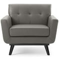 thumbnail image 6 of Armchair Accent Chair, Leather, Grey Gray, Modern Contemporary Urban Design, Living Lounge Room Hotel Lobby Hospitality, 6 of 6