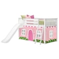 thumbnail image 3 of Low Bunk With Easy Slide & Light Pink & White Farmhouse Curtain, White, 3 of 10