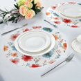 thumbnail image 4 of 15.4" Round Placemat Set of 4 Polyester Fabric Place Mats Non-Slip Dining Kitchen Table Mats for Kitchen Party Decor Pastel Watercolor Floral Pattern, 4 of 5