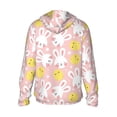 thumbnail image 2 of Goofa Rabbit And Chick Printed Women's UPF 50+ Sun Protection Hoodie Jacket Lightweight Long Sleeve Sun Shirt for Women with Pocket Hiking Outdoor-Small, 2 of 9