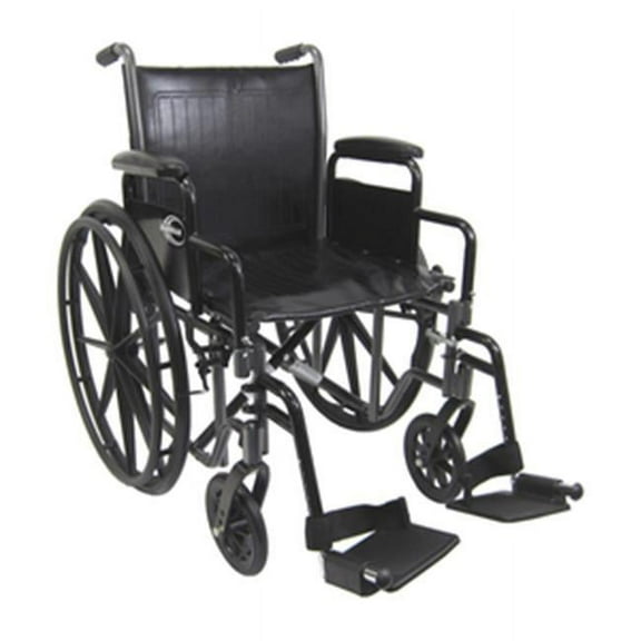 Karman Healthcare LT-800NT LT-800T 16 in. seat 34 lbs. Lightweight Steel Wheelchair with Fixed Armrest