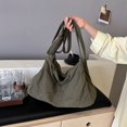 thumbnail image 3 of Bolso bandolera sencillo de lona para mujer correa ajustable de gran capacidad para fiestas y vacaciones, 3 of 8