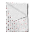 thumbnail image 2 of Valentine's Day Soft Flannel Fleece Blanket, Streaks with Heart Motifs on the Edge Romantic Love Pattern, Cozy Plush for Indoor and Outdoor Use, 60" x 80", Dark Coral and Dark Grey, by Ambesonne, 2 of 5
