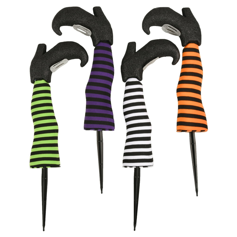 Halloween Striped Witch Leg Yard Stake