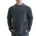thumbnail image 3 of Sookity Mens Warm Sweatshirts Long Sleeve Shirts Thin Sweatshirts Casual Crew Neck Sweatshirt Business Casual Dress Shirts Business Shirt with Kangaroo Pocket Gray,L, 3 of 8