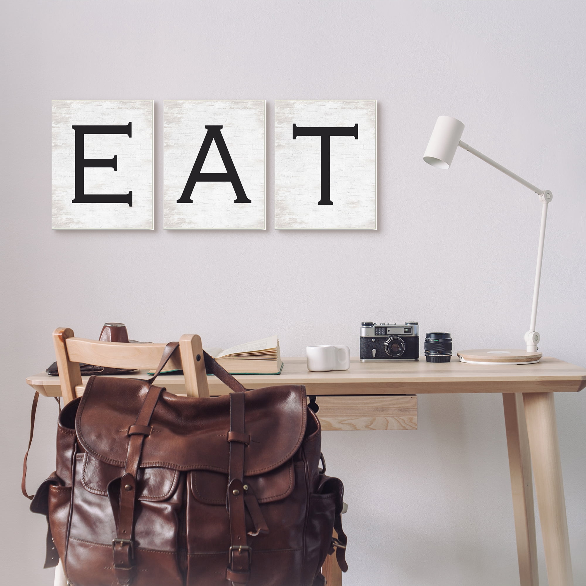Stupell Indtries Eat Phrase Traditional Typography Minimal Farmhoe Kitchen,10 x 15,Design by Lettered and Lined