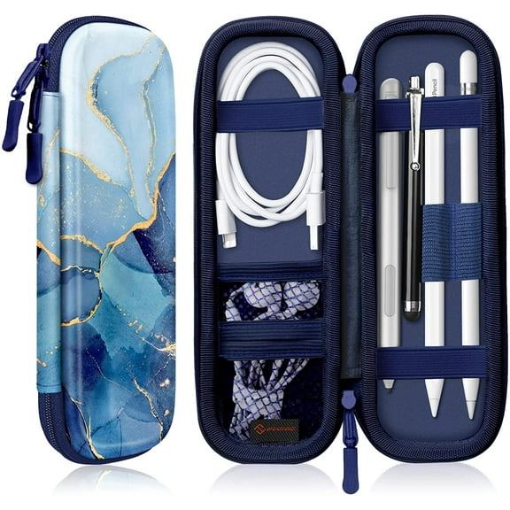 Fintie Holder Case for Apple Pencil Pro, Apple Pencil (USB-C) & Apple Pencil (1st / 2nd Gen), PU Leather Carrying Bag Sleeve Compatible with USB Cable, Samsung Stylus, Surface Go Pen