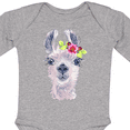 thumbnail image 4 of Inktastic Cute Llama with Flower Boys or Girls Long Sleeve Baby Bodysuit, 4 of 5