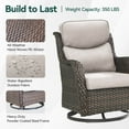 thumbnail image 5 of PARKWELL Patio Wicker Chairs Swivel Rocker Set of 4,Outdoor Rattan Swivel Glider Rocking Lounge Chairs for Patio Porch Pool,Brown/Beige, 5 of 7