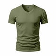 thumbnail image 6 of MHOSTAFH Men's V Neck Tees Shirts Casual Solid Color Short Sleeve Gym Athletic Tops Lightweight Breathable Workout T-shirt, 6 of 9