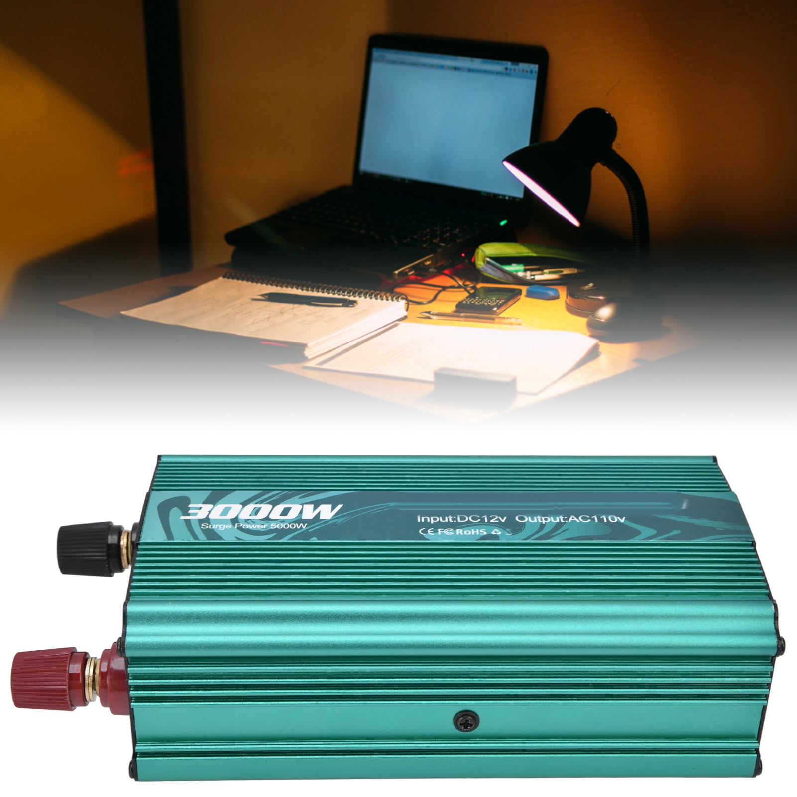 Tebru 9YUXpDs-12 12V 3000W Continuous Power Inverter with Overload Protection for Electric Light