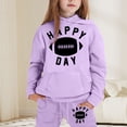 thumbnail image 2 of Boy Jogger Set Size 7 Long Sleeve Letter Print Rugby Football 2pcs Boys Outfit Set Regular Fit Tracksuit 2 Piece Outfits,Purple,7-8 Years, 2 of 4