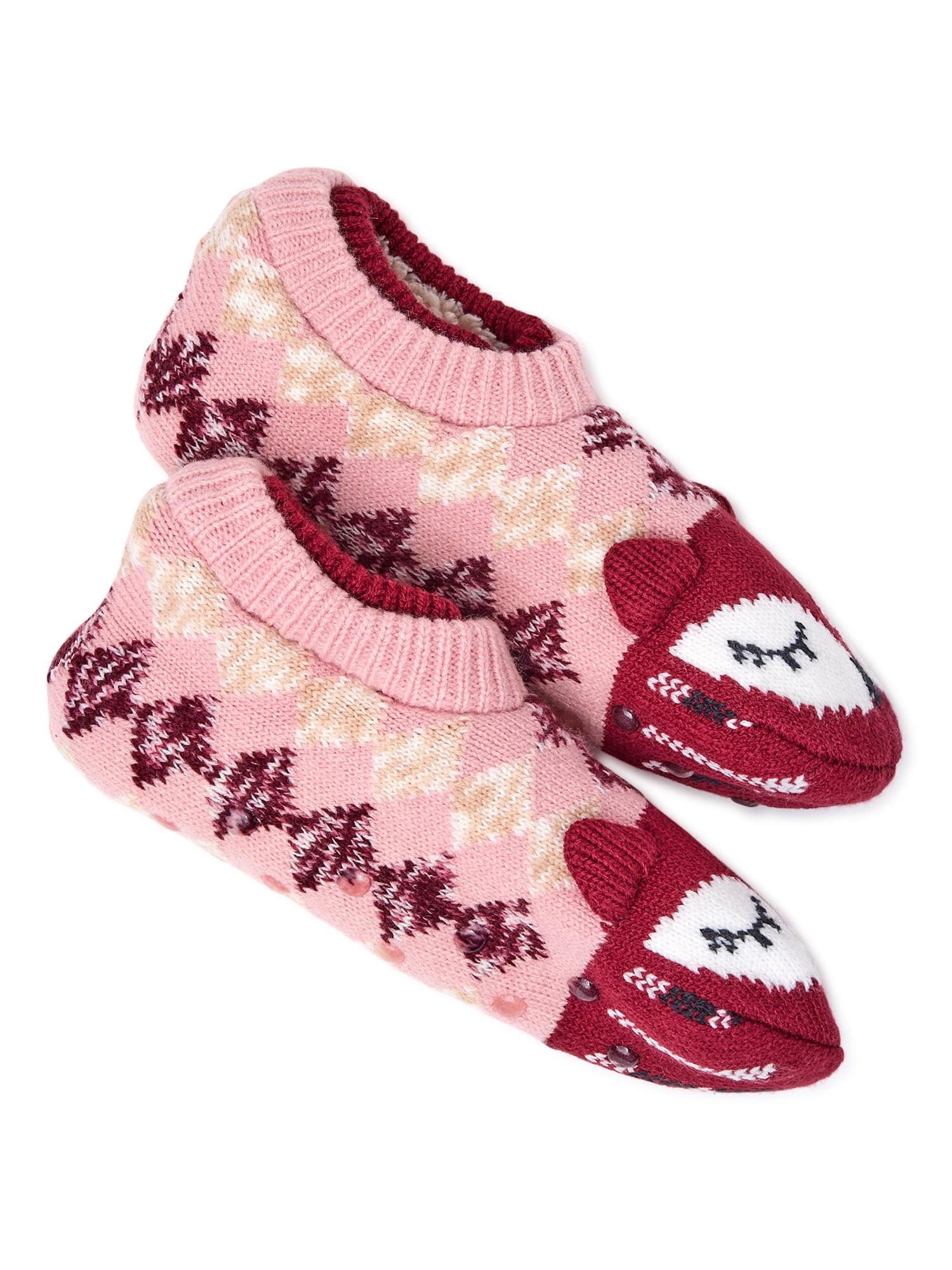 Joyspun Women's Knit Double Cuff Slipper Socks, 1Pack, Size 410