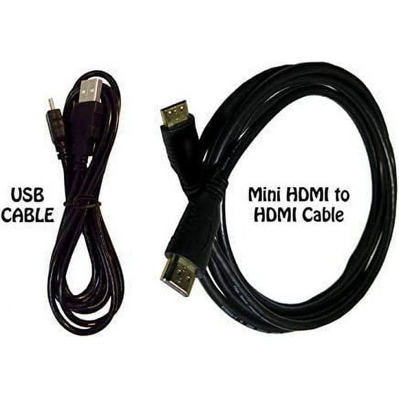 Câble HDMI pour Caméra DSLR Canon EOS SL2 + Câble USB - Câble 4K Mini HDMI à HDMI Haut Débit pour Caméra DSLR Canon EOS SL2, 6 Pieds.