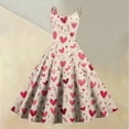 thumbnail image 2 of Elegant Valentines Dress for Women Sleeveless Round Neck A-Line Heart Print Party Dresses Deep Red XL, 2 of 5