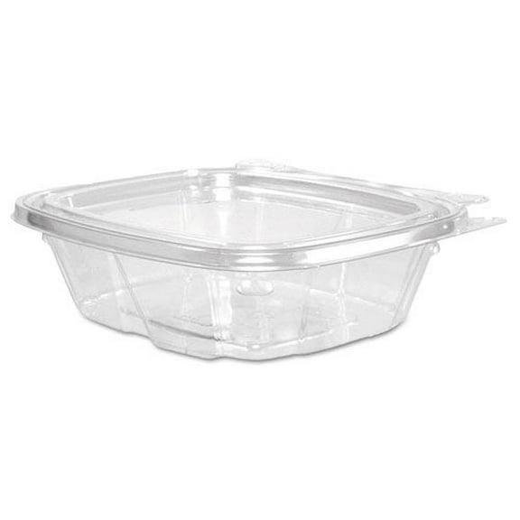 Dart ClearPac SafeSeal Tamper-Resistant/Evident Containers, Flat Lid, 8 oz, 4.9 x 1.4 x 5.5, Clear, Plastic, 100/Bag, 2 Bags/CT