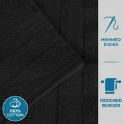 Superior Ultra Soft Cotton Solid 8-Piece Towel Sets, Black