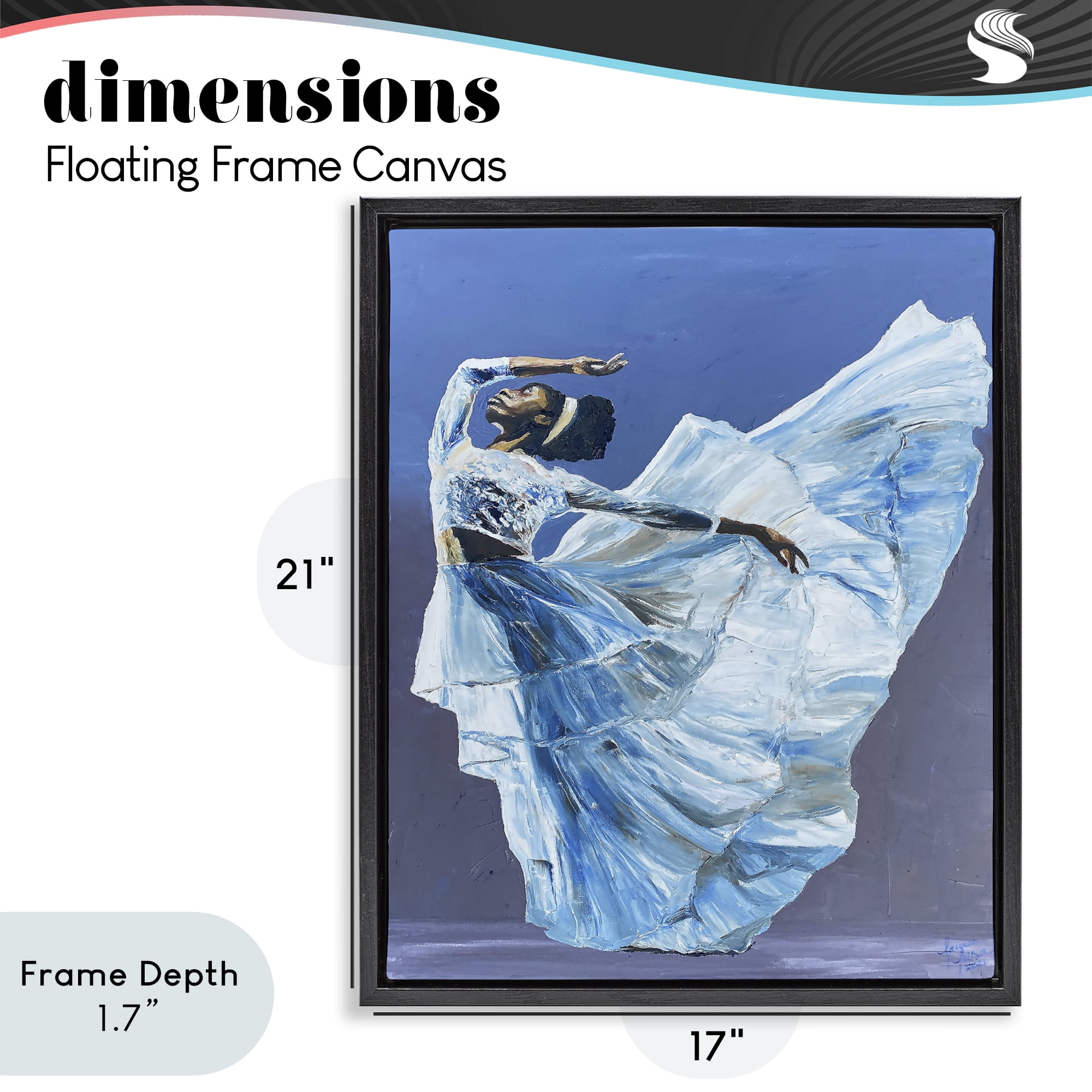 Stupell Industries Young Queen Dancer Black Framed Floater Canvas Wall Art, design by Lauren Luna