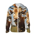 thumbnail image 1 of Fotbe Daisy Flower Field Cow Chaqueta con Protección Solar UPF 50+ para Hombre y Mujer, Camisa con Capucha y Bolsillos-Small, 1 of 7